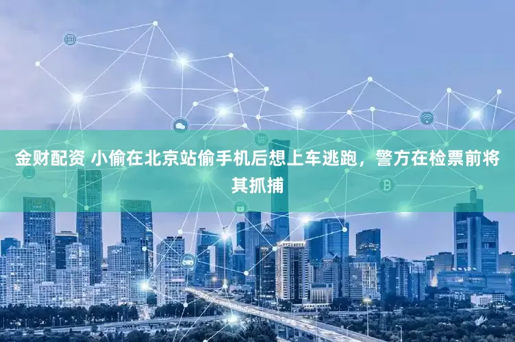金财配资 小偷在北京站偷手机后想上车逃跑，警方在检票前将其抓捕