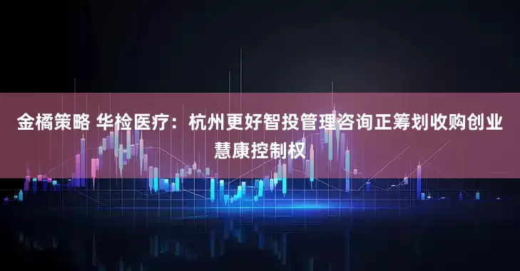 金橘策略 华检医疗：杭州更好智投管理咨询正筹划收购创业慧康控制权