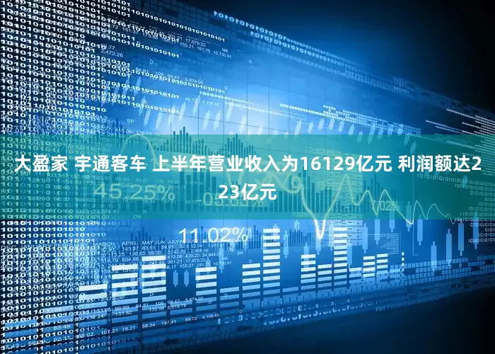 大盈家 宇通客车 上半年营业收入为16129亿元 利润额达223亿元